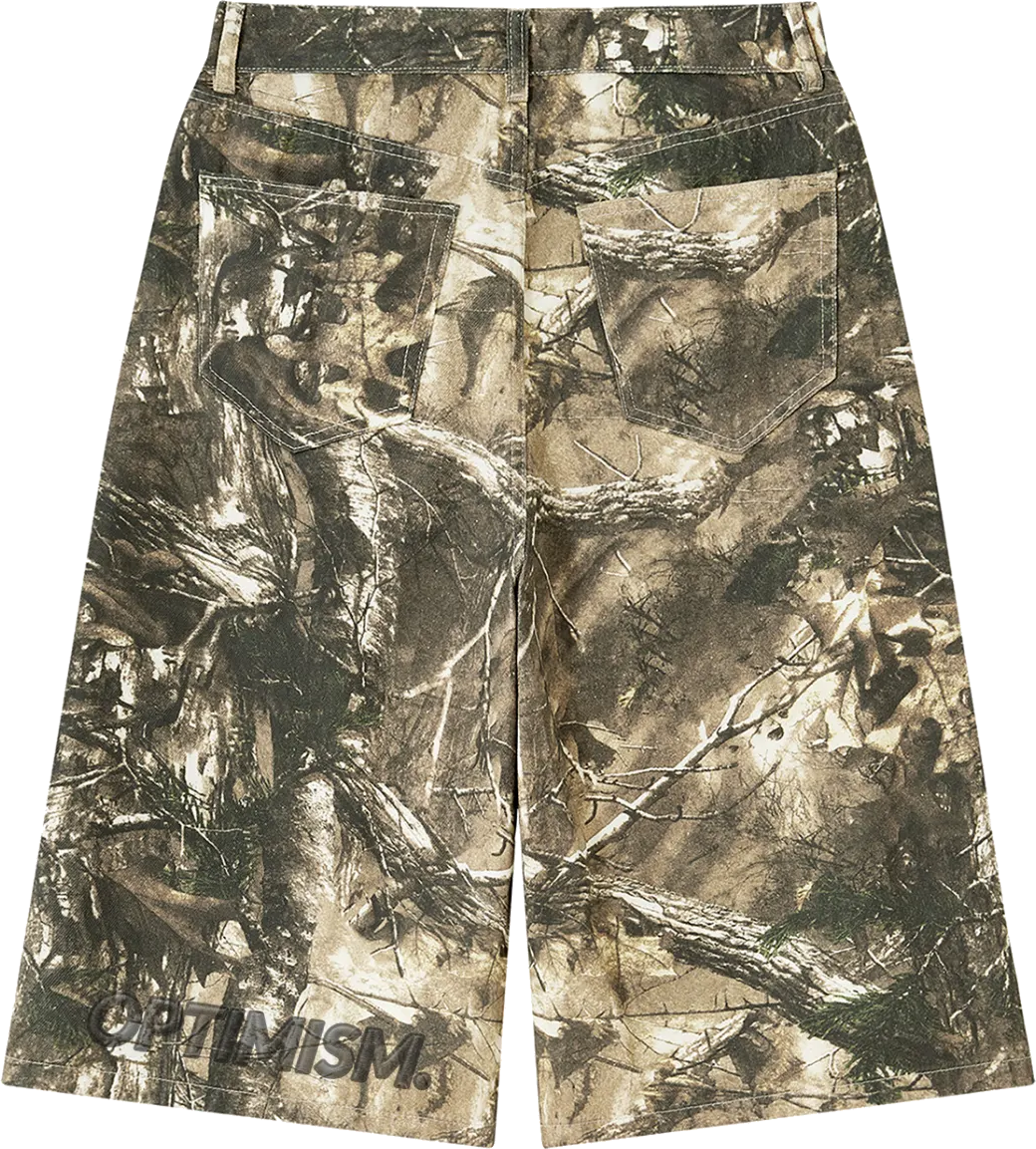 Branch Camo Denim Short — construction detail
