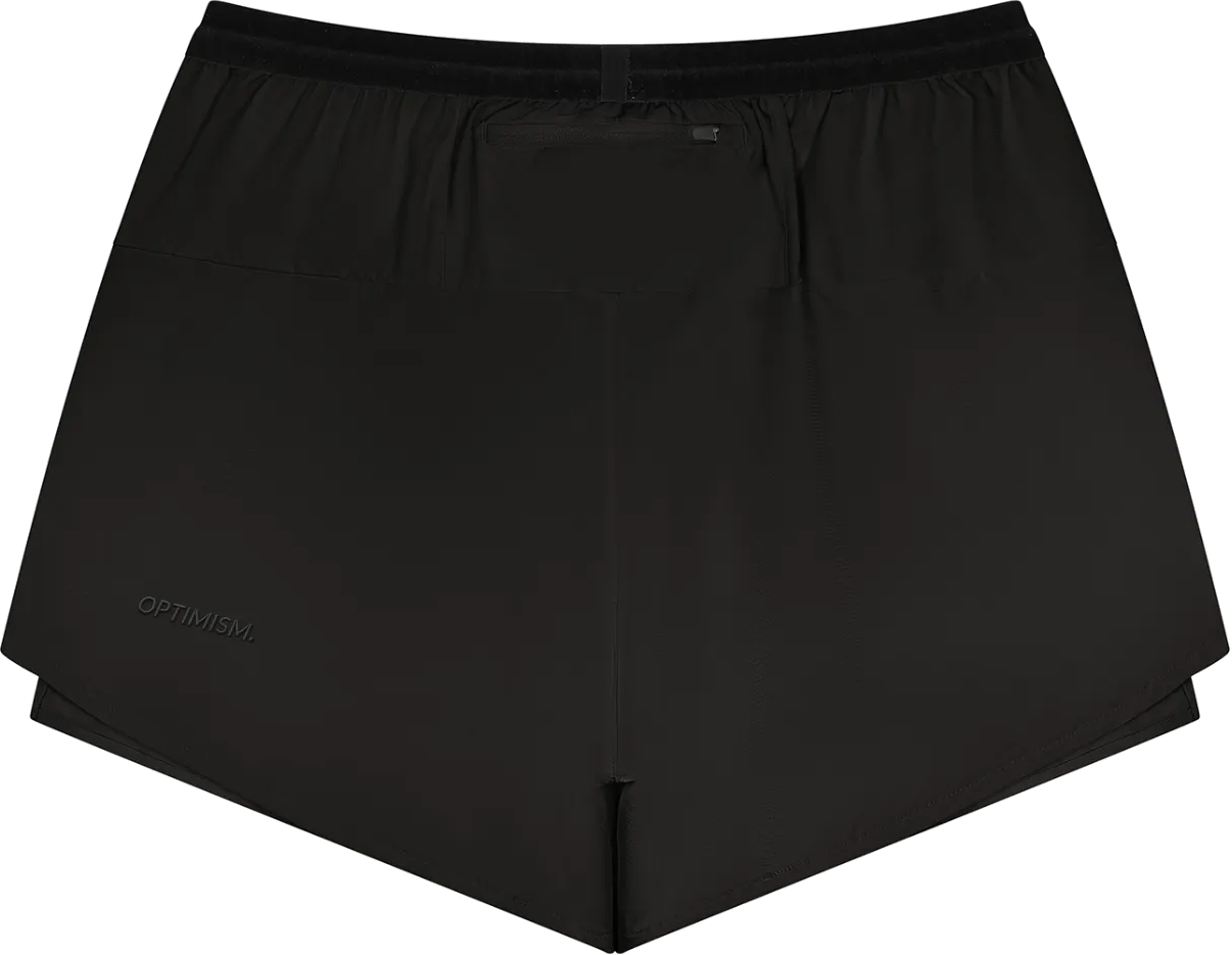 Lined Run Short — Black — construction detail