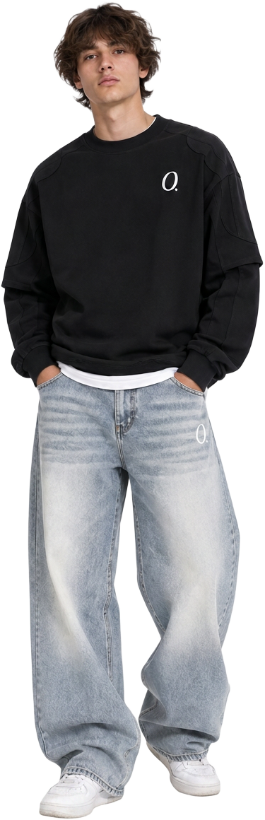 Layered Long-Sleeve — Black