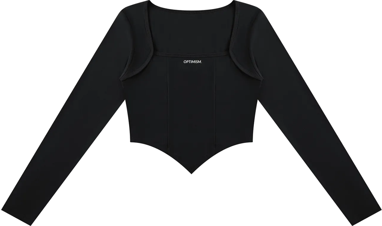 Corset Long-Sleeve — Black in Black — view 3 of 4