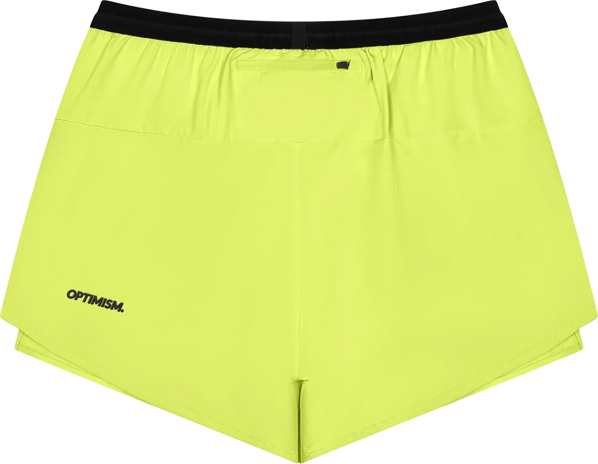Lined Run Short — Lime — construction detail