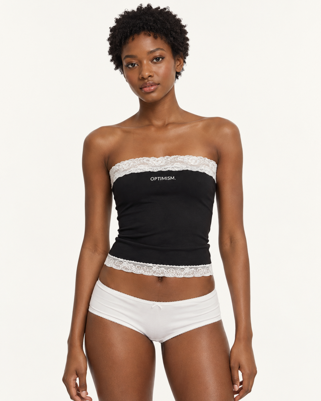 Lace Tube Top — Black