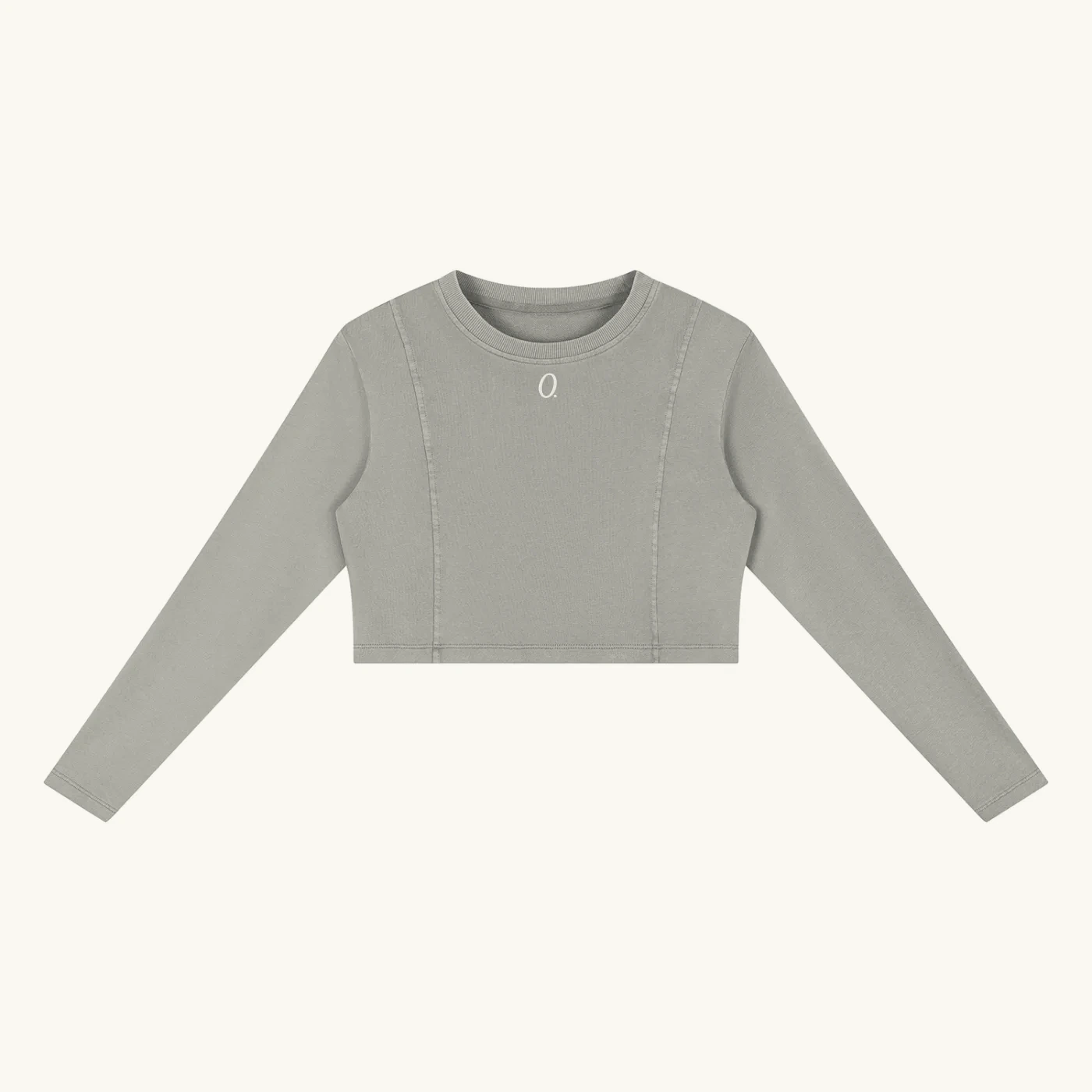 Cropped Long-Sleeve — Stone Grey