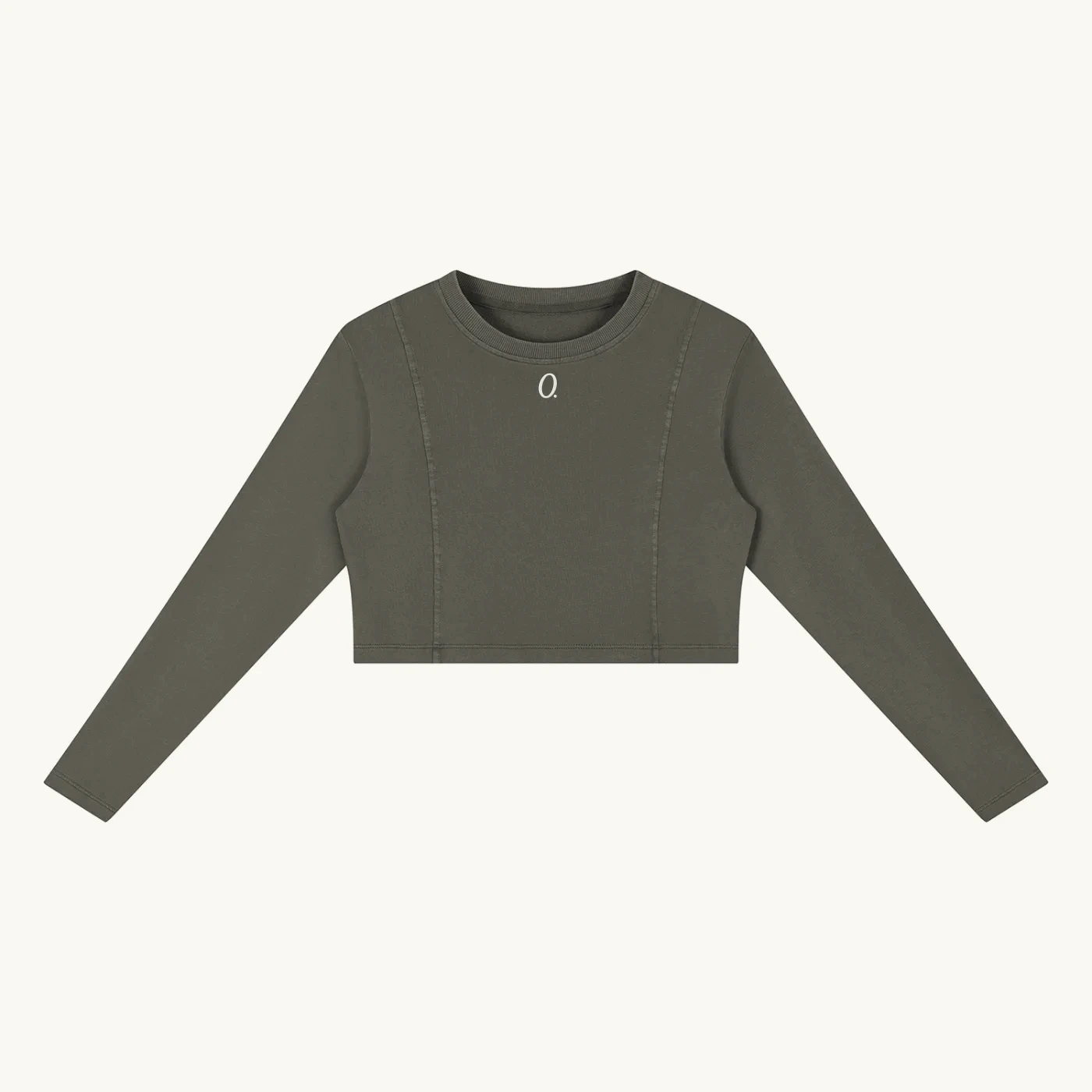 Cropped Long-Sleeve — Dark Olive