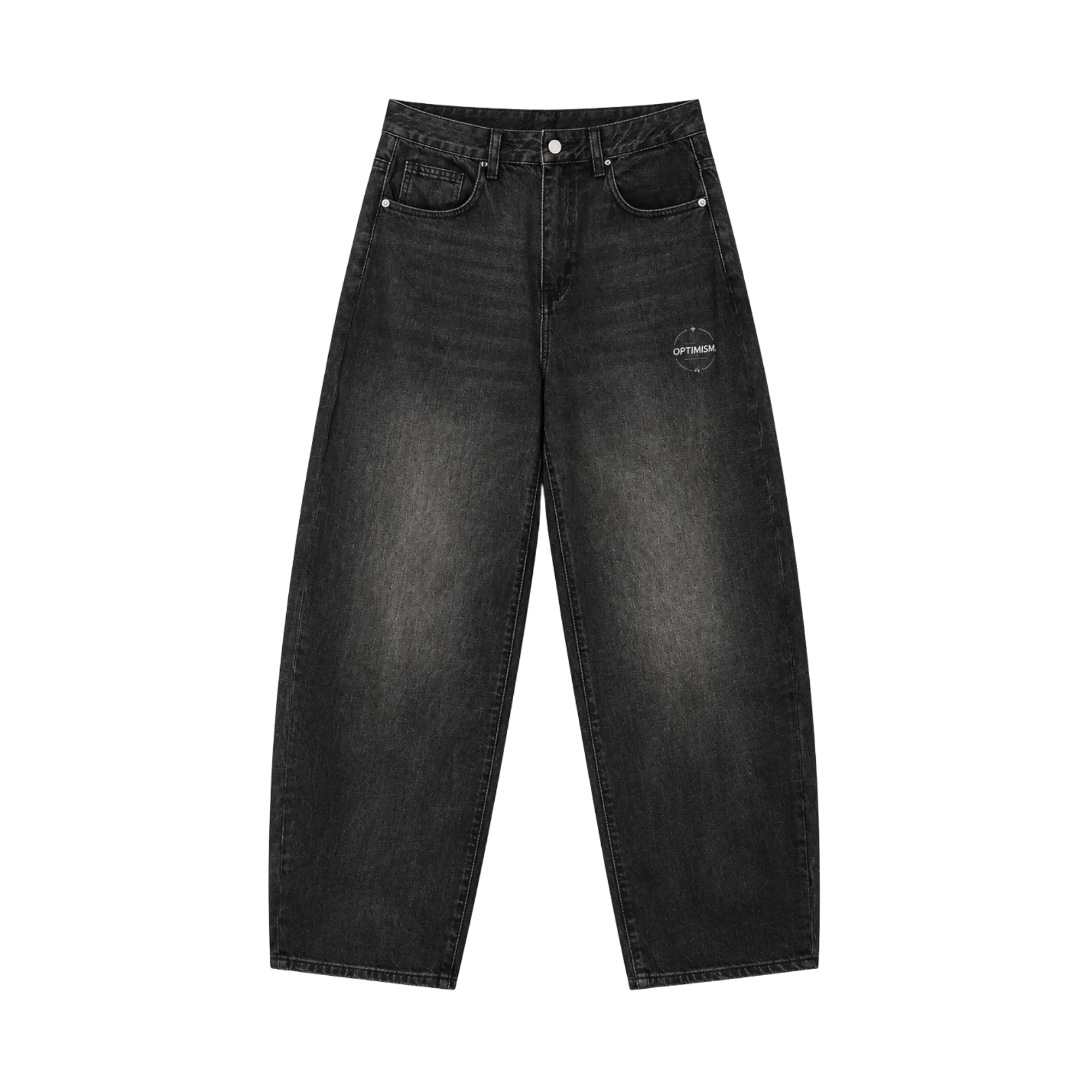 Wide-Leg Denim — Washed Black