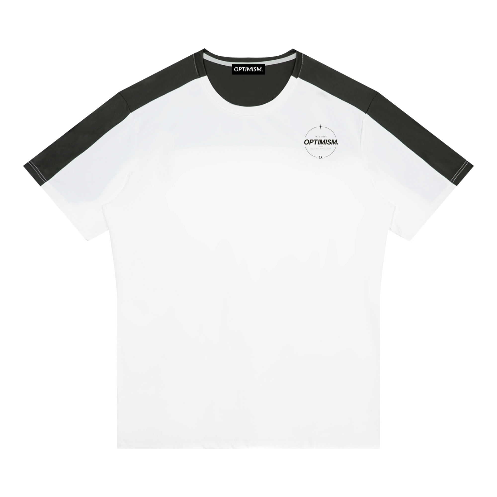 Colourblock Tee — White / Charcoal