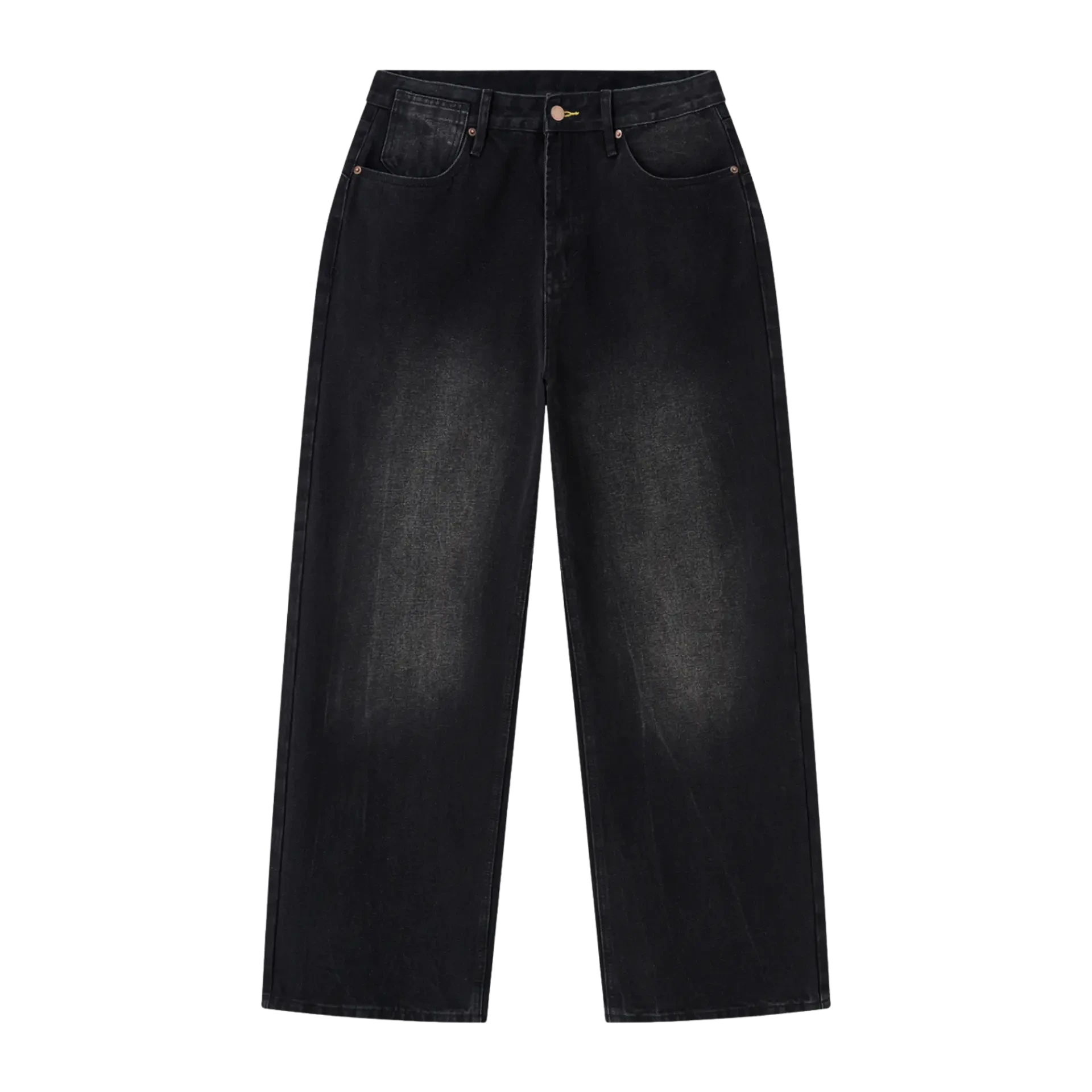 Straight-Leg Denim — Faded Black