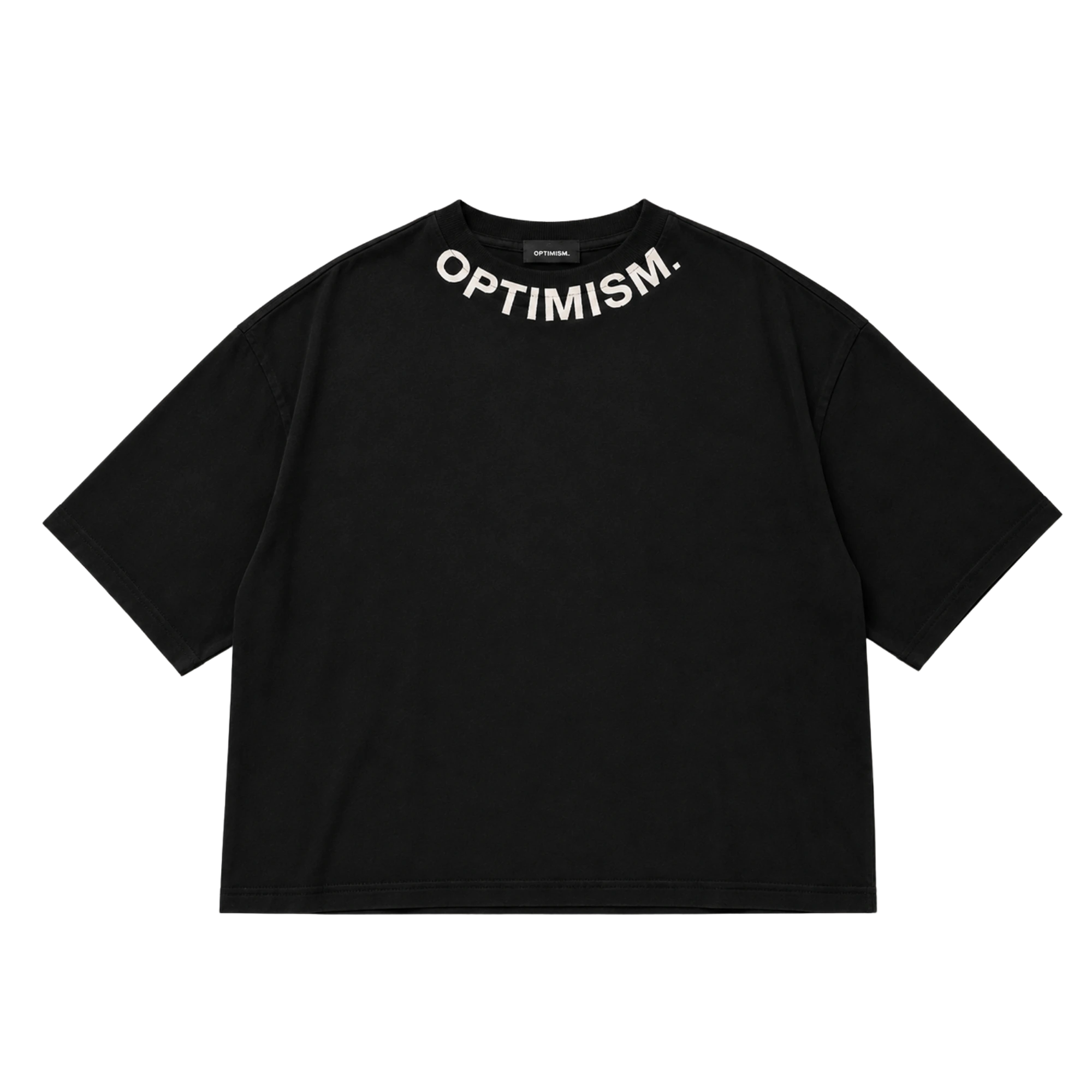 Neck Logo Tee — Washed Black