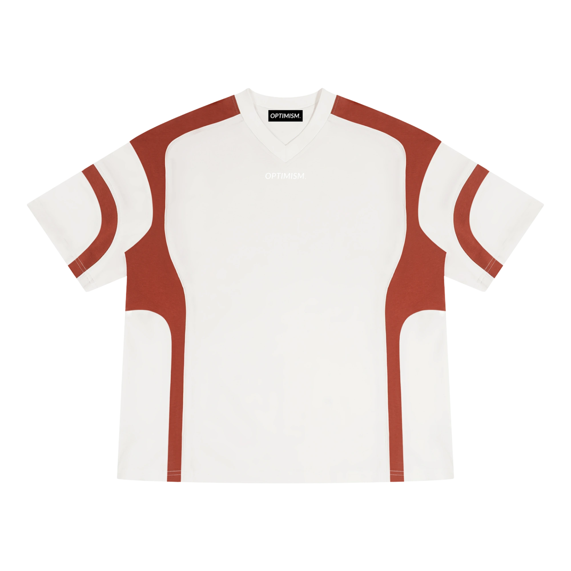 Performance V-Neck — Cream / Rust