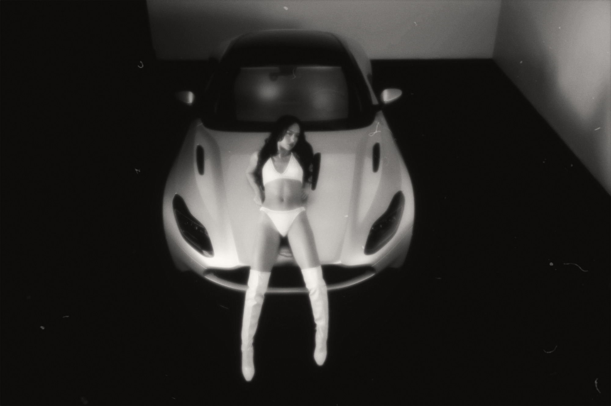 White set against the car. Fall forward study.