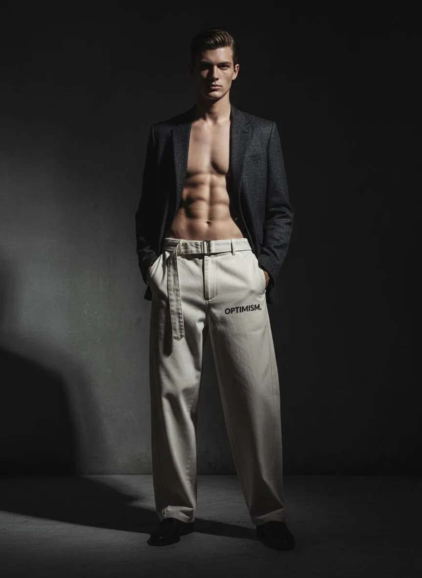 Belted Pant — Warm Bone