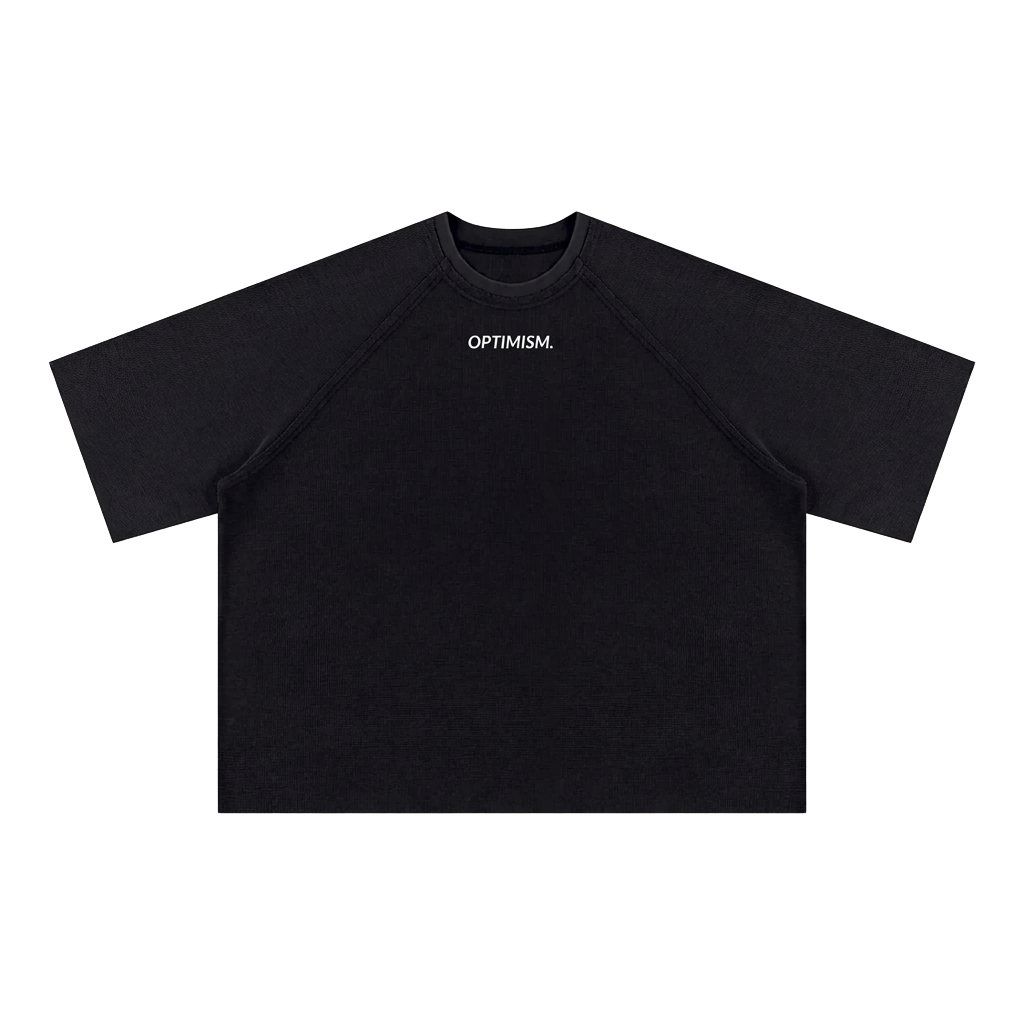 Mineral Wash Waffle Tee — Black